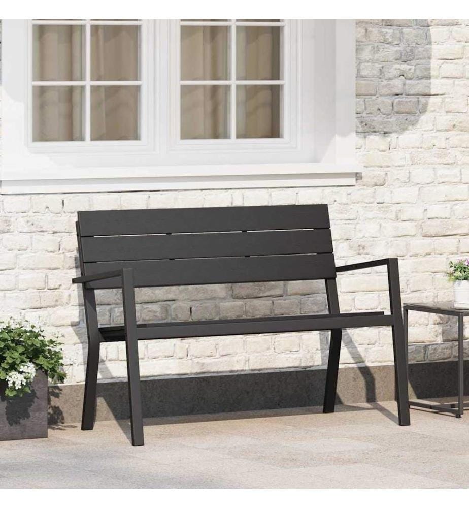 Gartenbank Schwarz 118 x 54 x 77cm Stahl