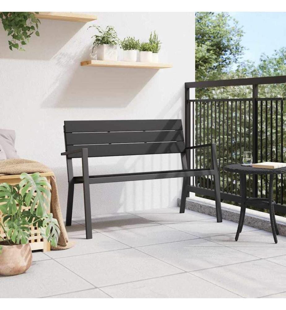 Gartenbank Schwarz 118 x 54 x 77cm Stahl