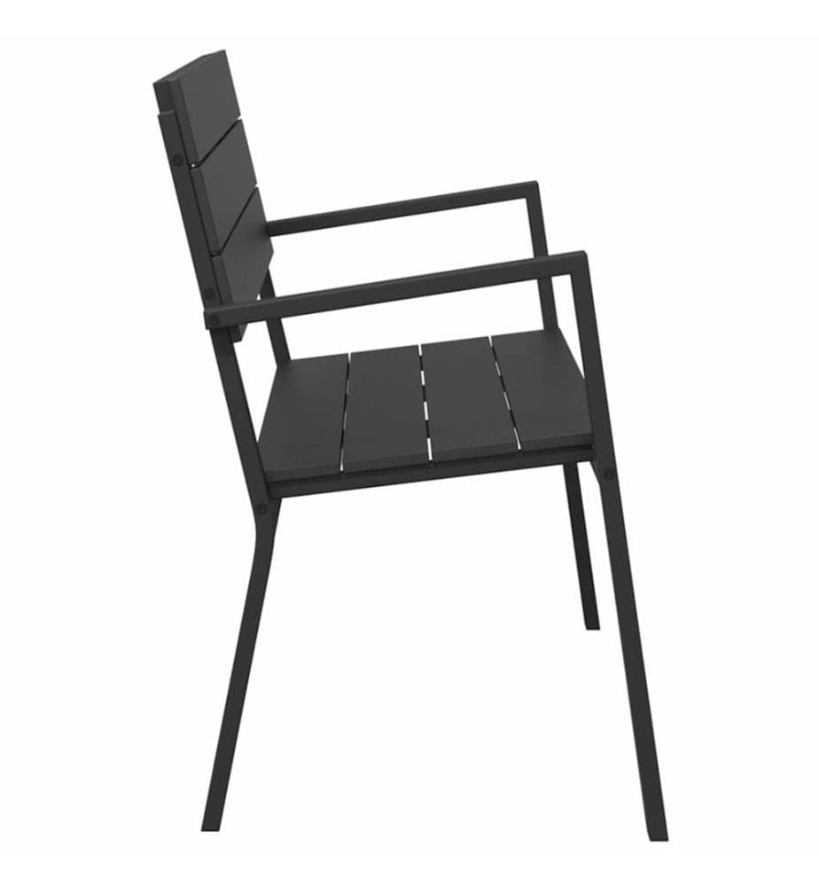 Gartenbank Schwarz 118 x 54 x 77cm Stahl