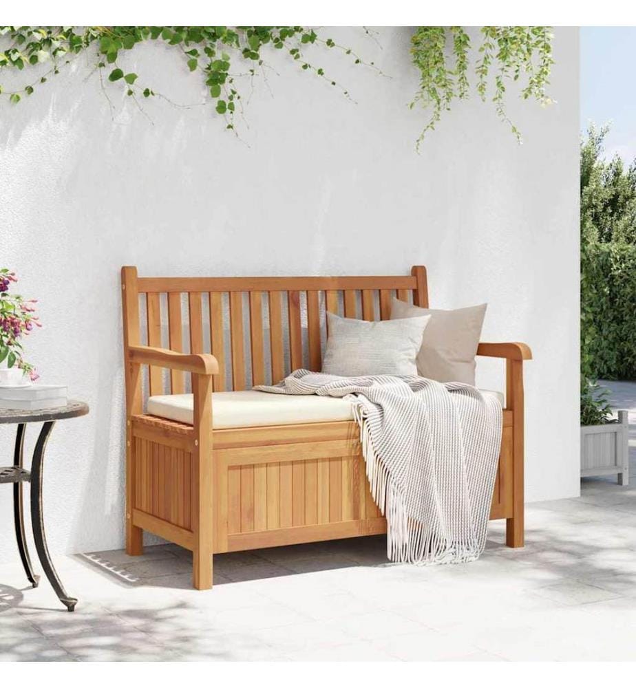 Garden bench with storage 114 x 60 x 90 cm Solid teak wood