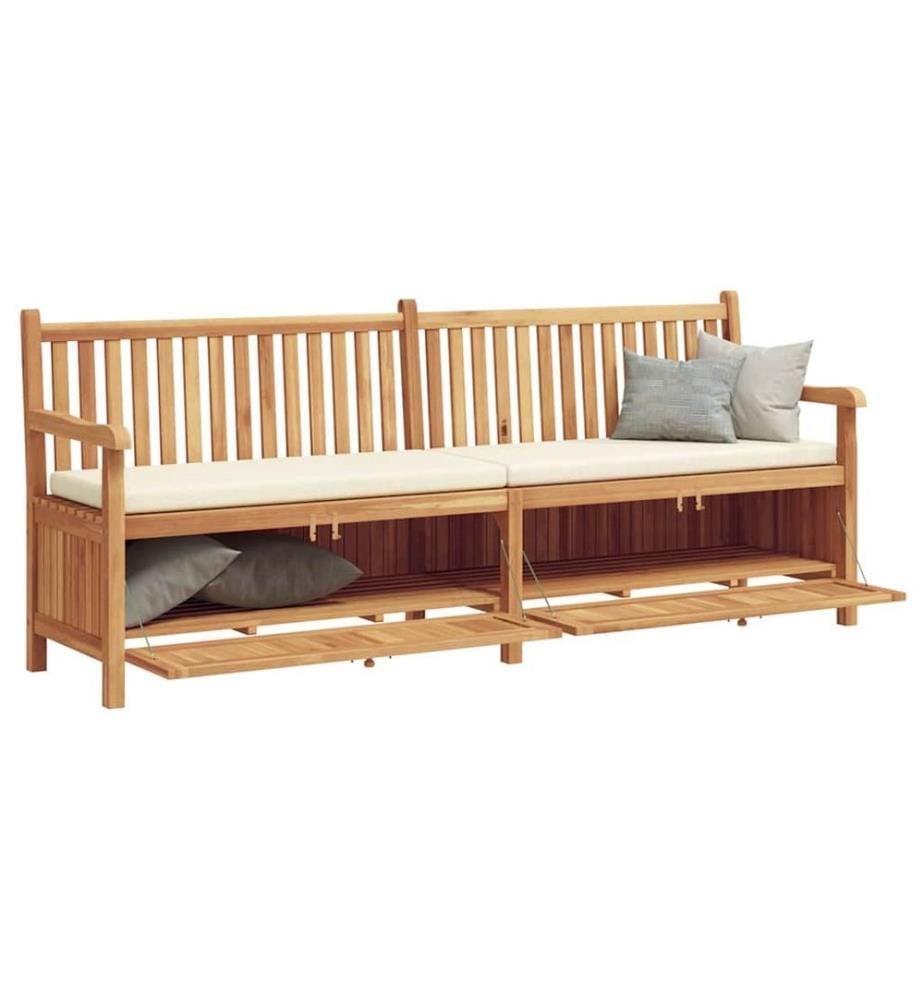 Garden bench with storage 228 x 60 x 90 cm Solid teak wood