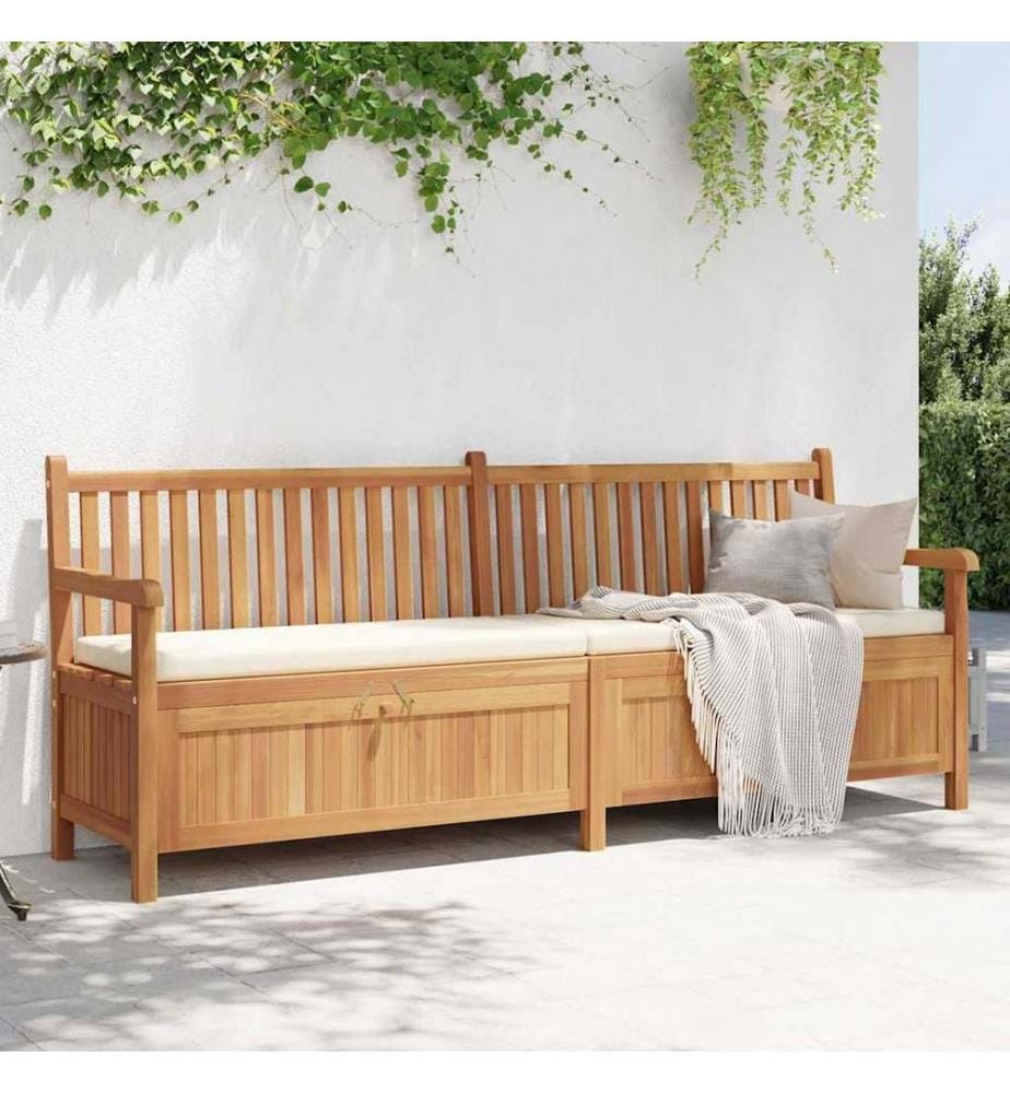 Garden bench with storage 228 x 60 x 90 cm Solid teak wood