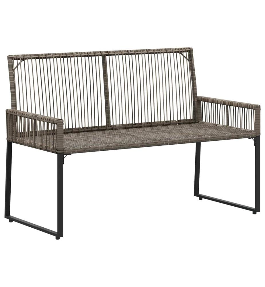 vidaXL Banc extérieur avec coussin 4 pcs Gris et Gris foncé polyrotin
