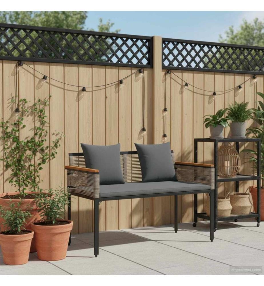 Outdoor Bench Grey and Dark Grey 117 x 54 x 74.5 cm polyrotin