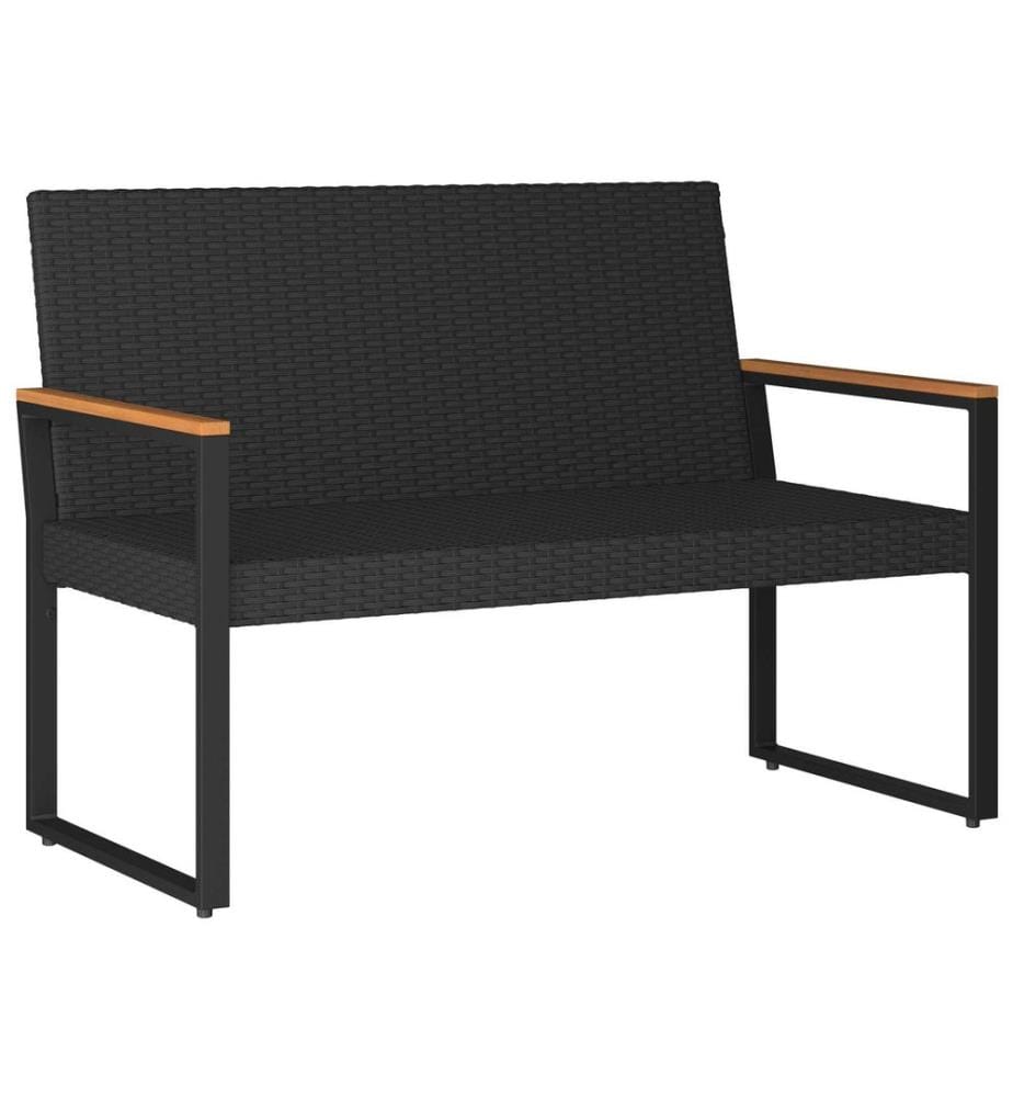 vidaXL Banc extérieur Noir et blanc crème 107 x 61 x 80 cm polyrotin