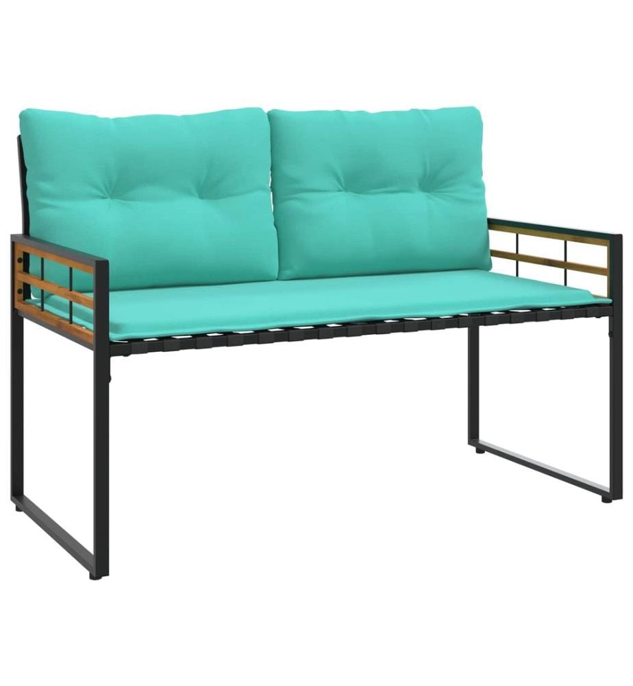 Banc à couches en bois avec coussin Turquoise 114 x 55 x 77 cm
