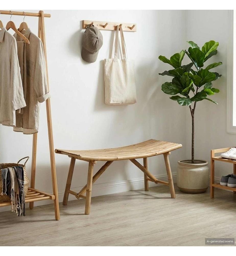 Banc de jardin Naturel 110 x 45 x 50 cm Bambou