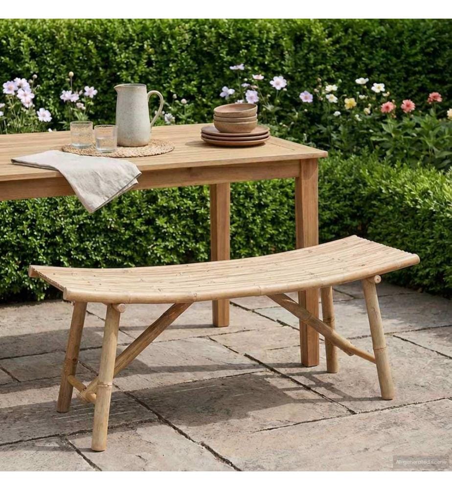 Banc de jardin Naturel 110 x 45 x 50 cm Bambou