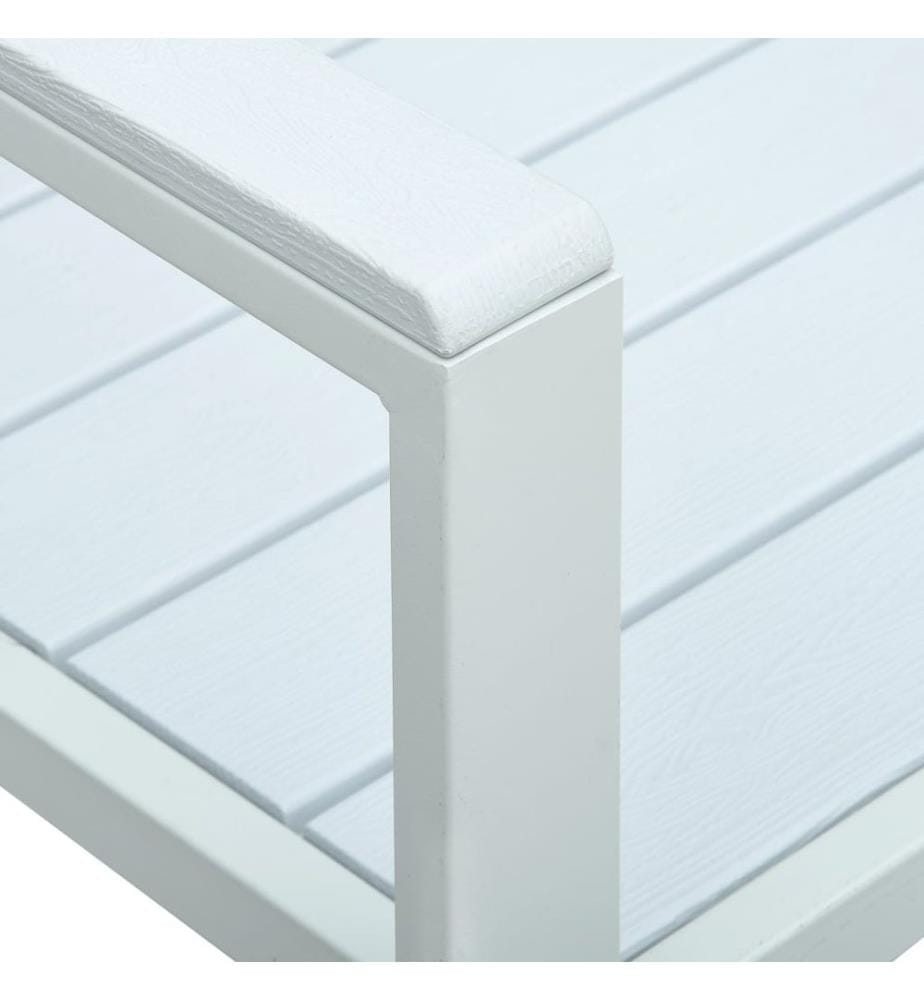 Garden Bench 120 cm PEHD White Wood Look