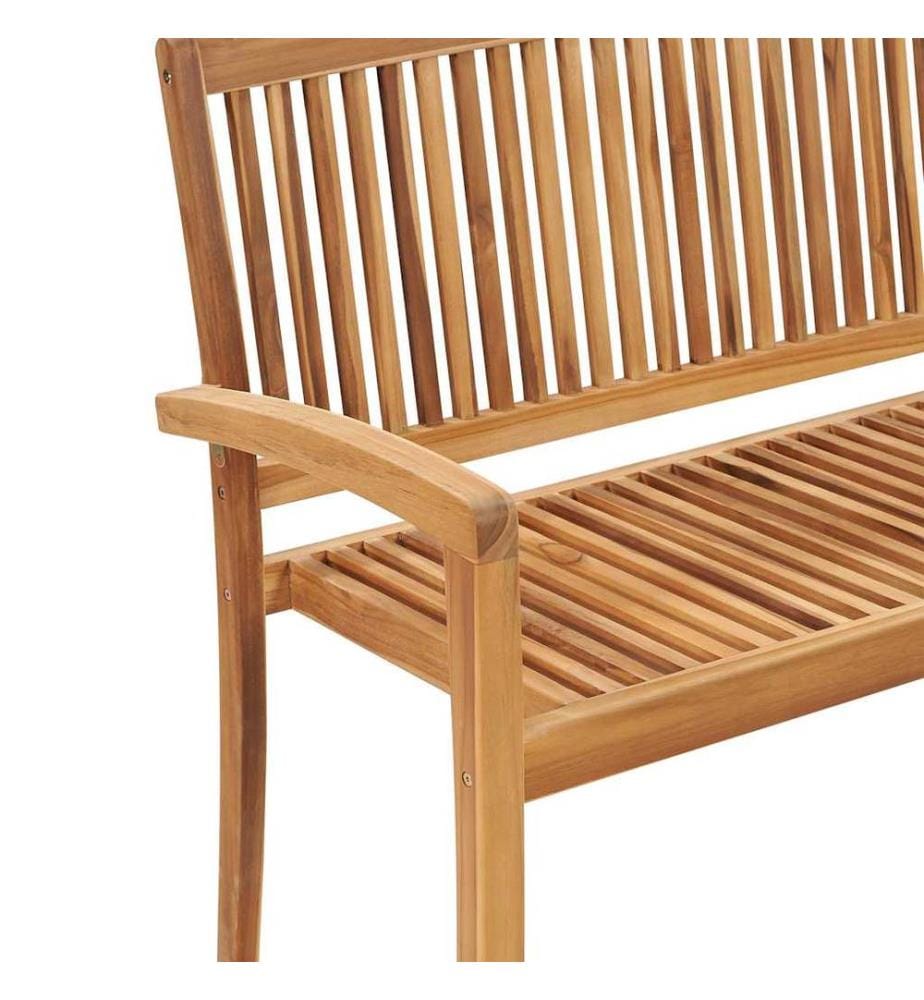 2-Seater Stackable Garden Bench 120 cm Solid Teak Wood