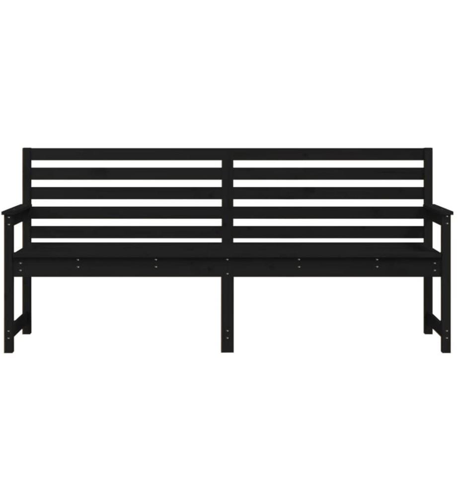 Garden bench black 203,5x48x91,5 cm solid pine wood