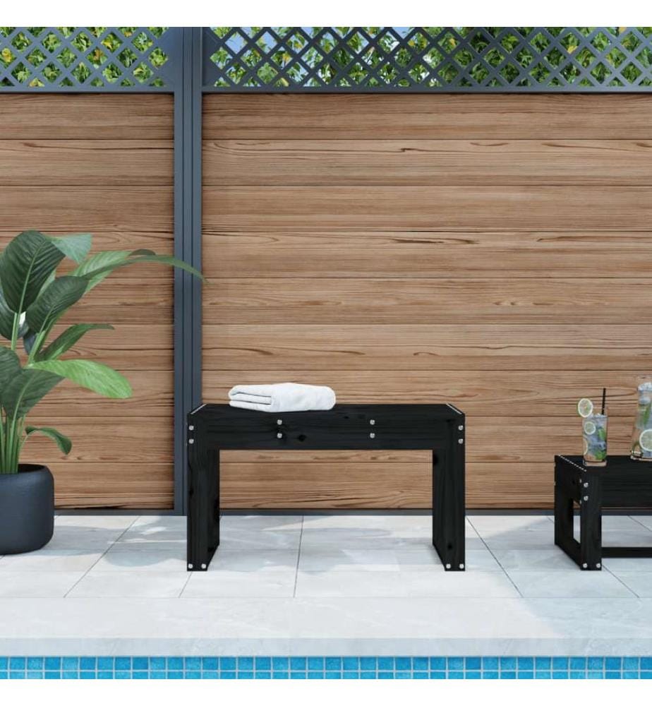 Garden bench black 80x38x45 cm solid pine wood