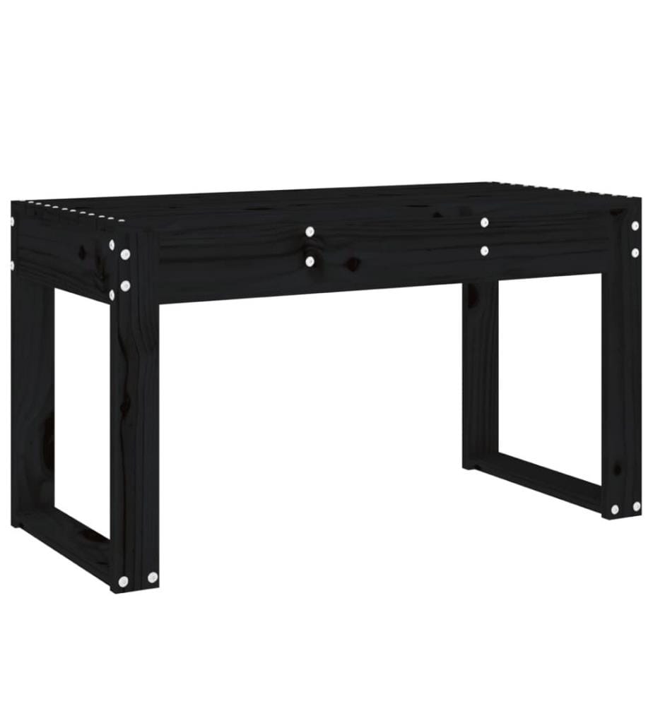 Garden bench black 80x38x45 cm solid pine wood