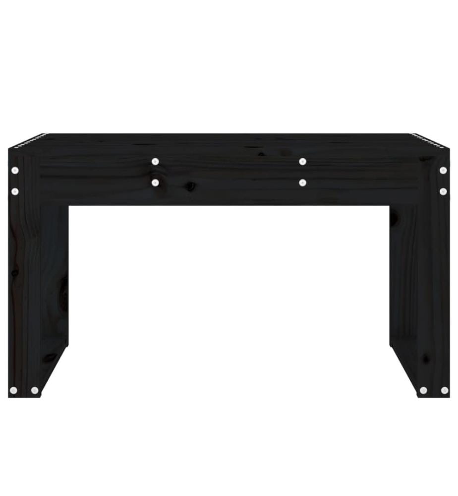 Garden bench black 80x38x45 cm solid pine wood