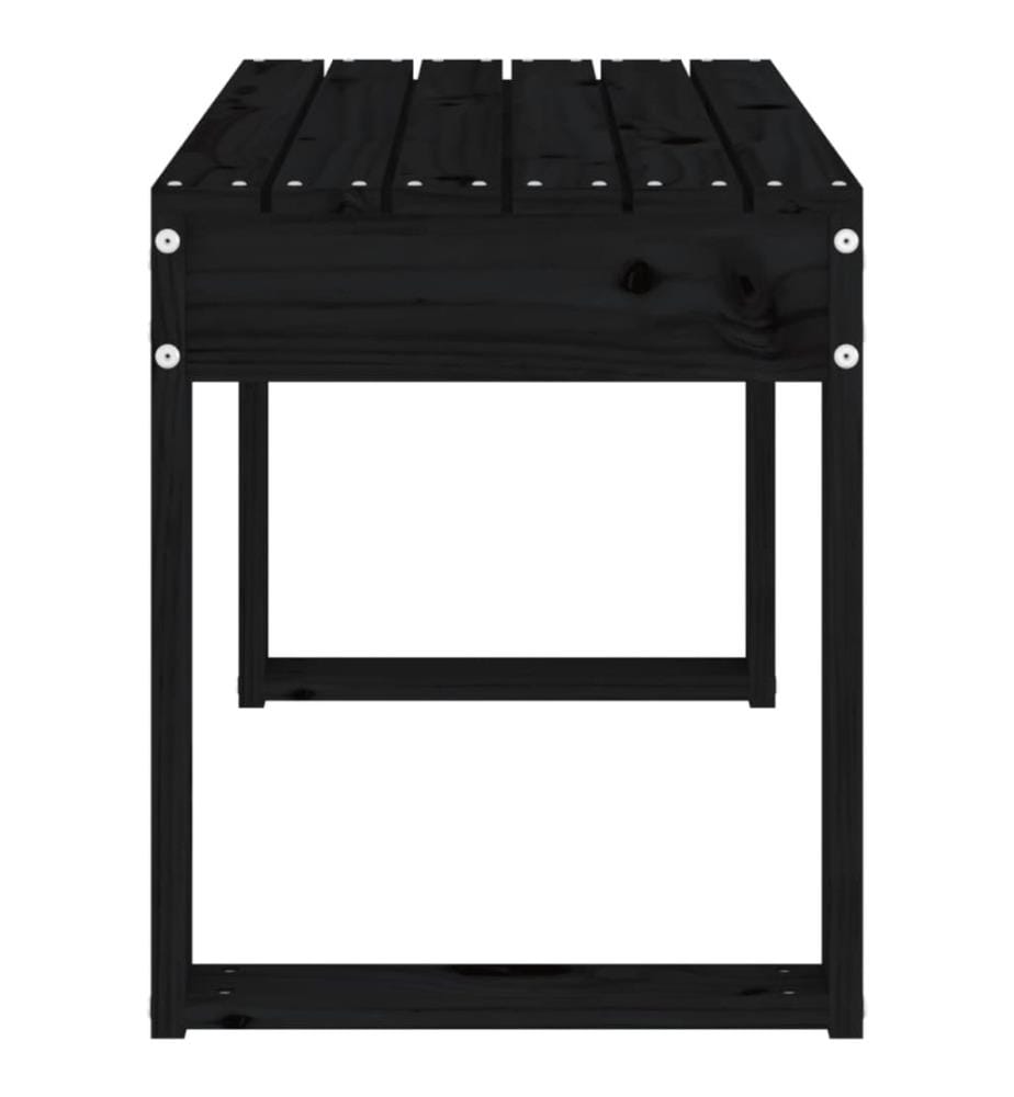 Garden bench black 80x38x45 cm solid pine wood