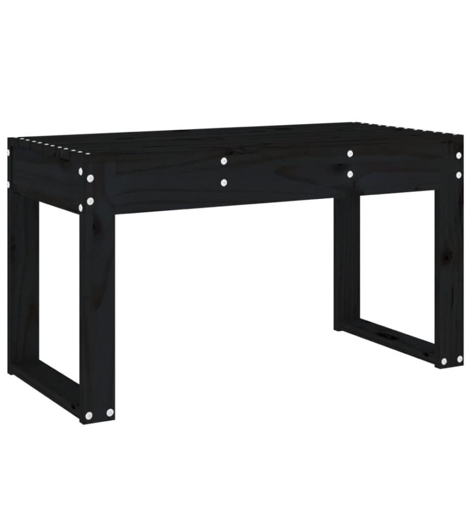 Garden bench black 80x38x45 cm solid pine wood