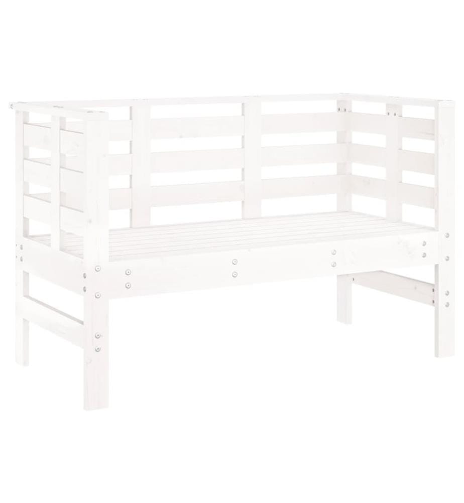 Garden bench white 111,5x53x71 cm solid pine wood