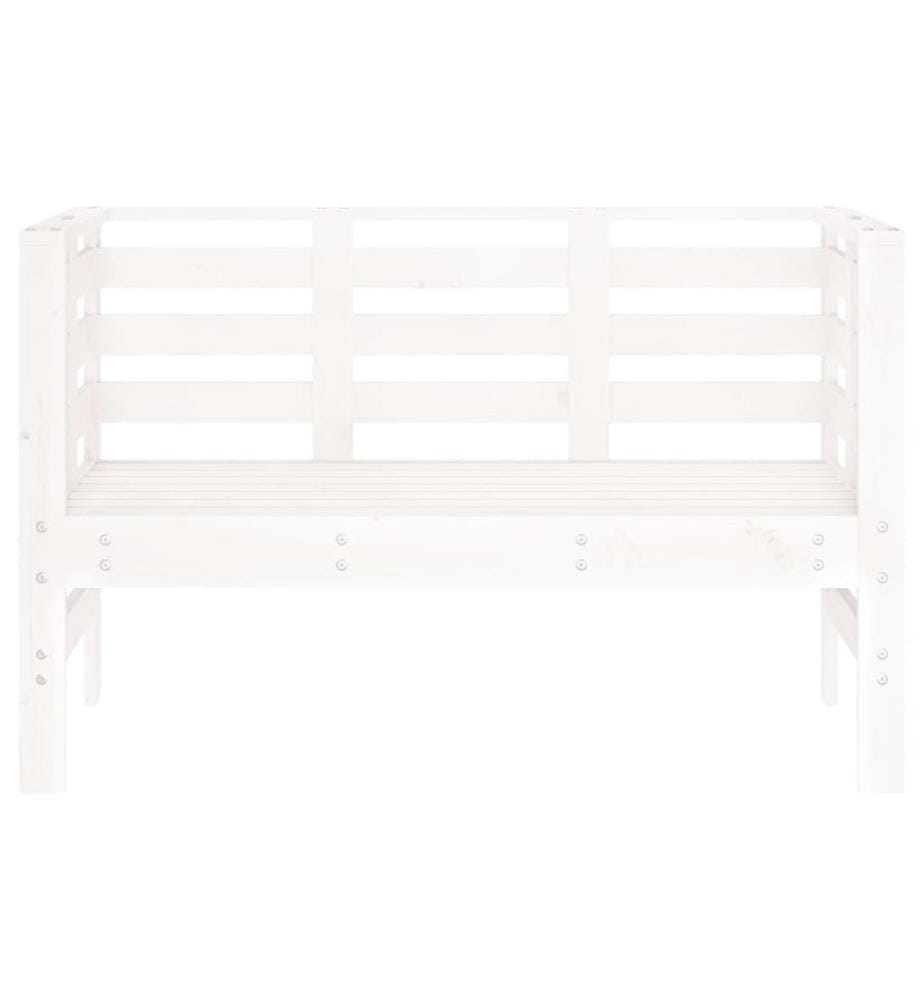 Garden bench white 111,5x53x71 cm solid pine wood