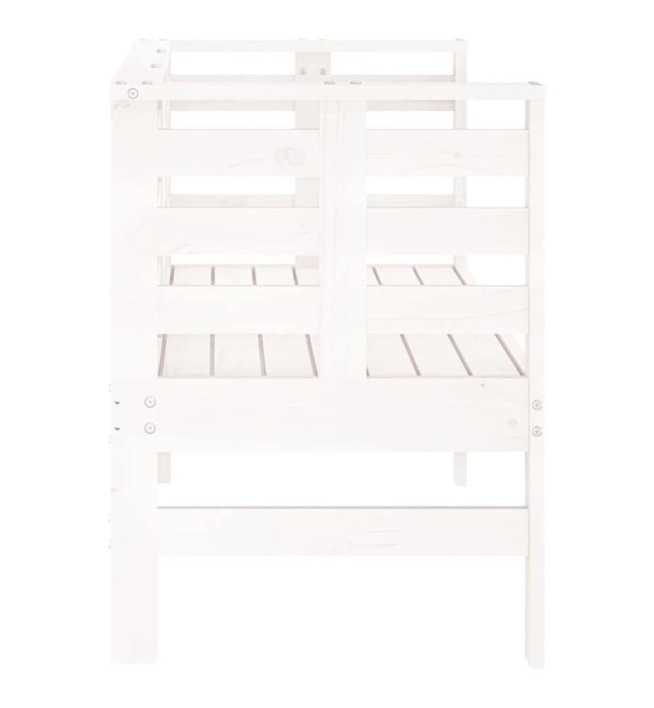 Garden bench white 111,5x53x71 cm solid pine wood