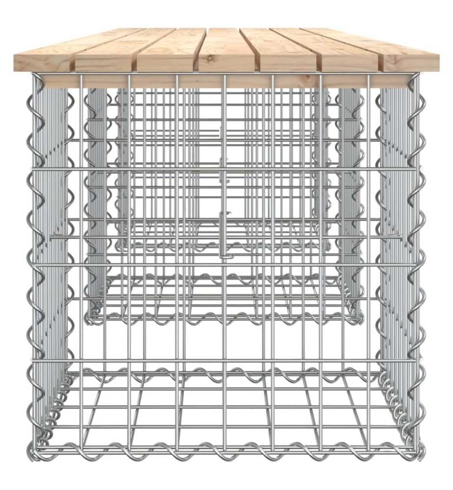 Garden bench gabion design 203x44x42 cm solid pine wood
