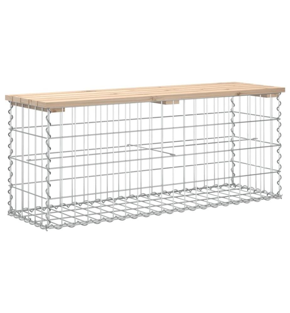 Banc de jardin design de gabion 103x31,5x42 bois massif de pin