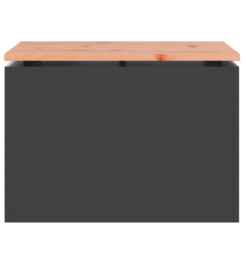 Gartenbank Schwarz 60 x 40 x 43 cm Solid Douglas Wood and Steel