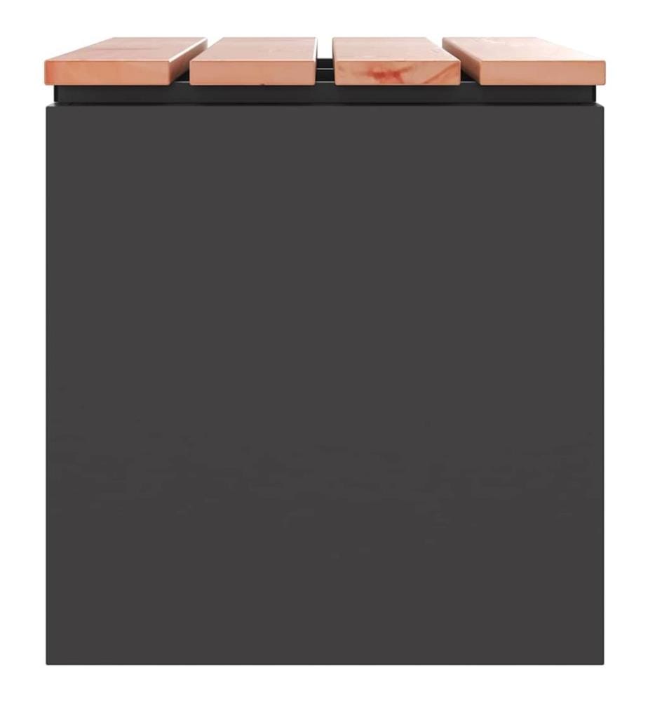 Gartenbank Schwarz 60 x 40 x 43 cm Solid Douglas Wood and Steel