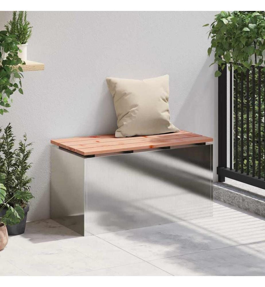 Banc de jardin Argent 80 x 40 x 43 cm Acier inoxydable