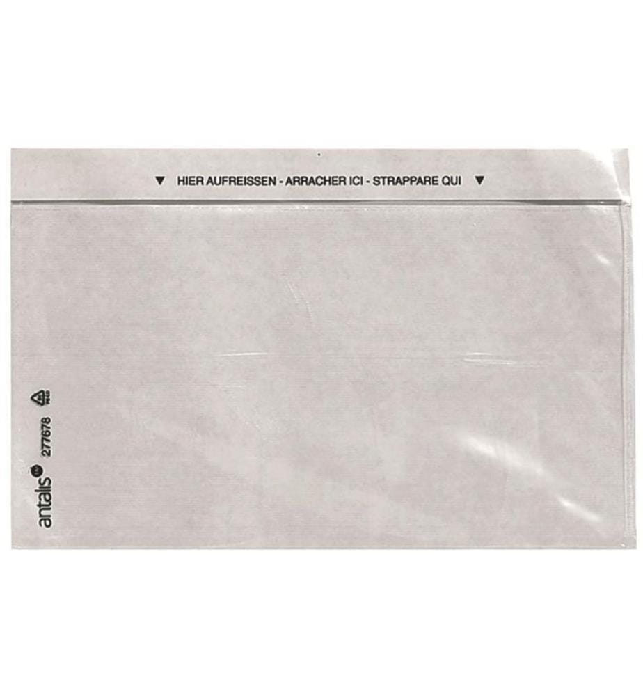 ANTALIS - Pochette pour documents C6/5 sans impression, 1000 pièces, transparent