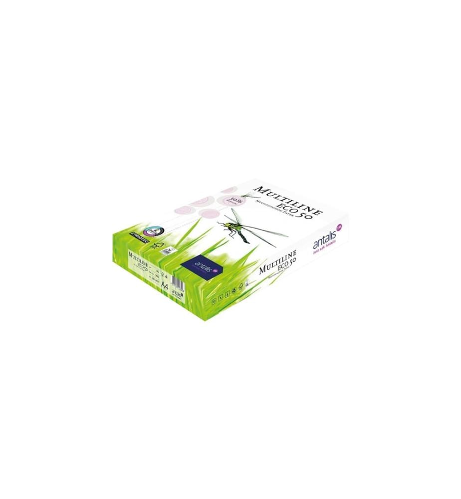 ANTALIS - Papier pour photocopie Multiline Eco 50 A5, Blanc, 80 g/m²,1000 feuilles