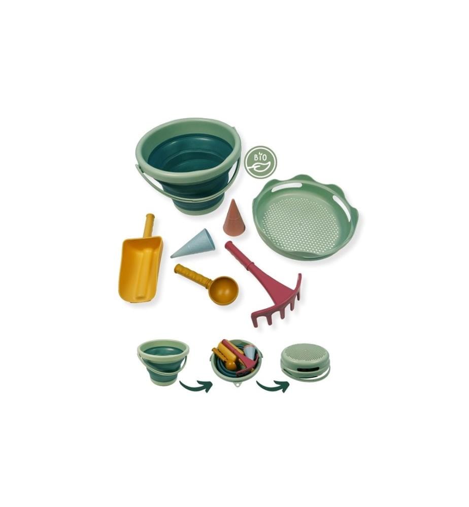 SCHILDKRÖT FUNSPORTS - 7in1 Sand Toys Set de seaux pliables Vert