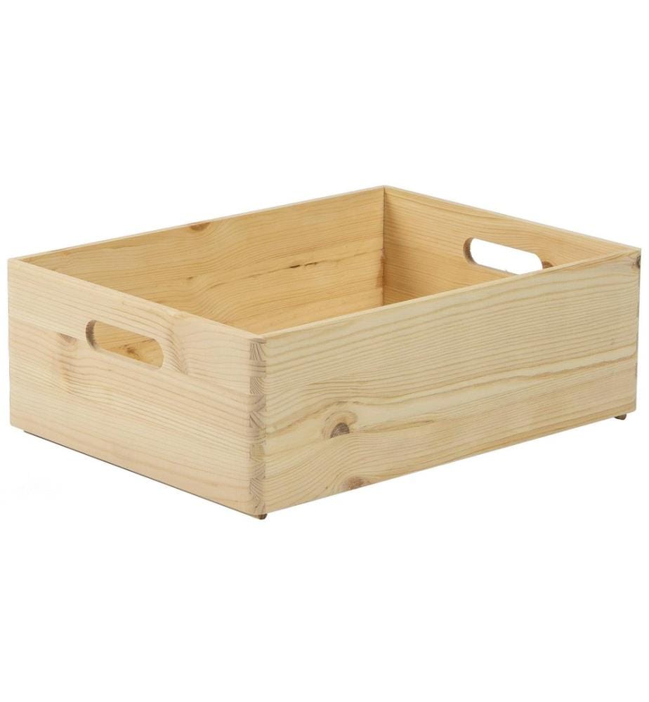 HOLZ ZOLLHAUS - Caisse de rangement Pin 30 x 14 x 40 cm, Brun