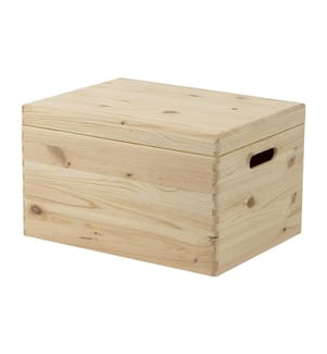 HOLZ ZOLLHAUS - Aufbewahrungsbox mit Deckel, Kiefer 30 x 23 x 40 cm, Braun