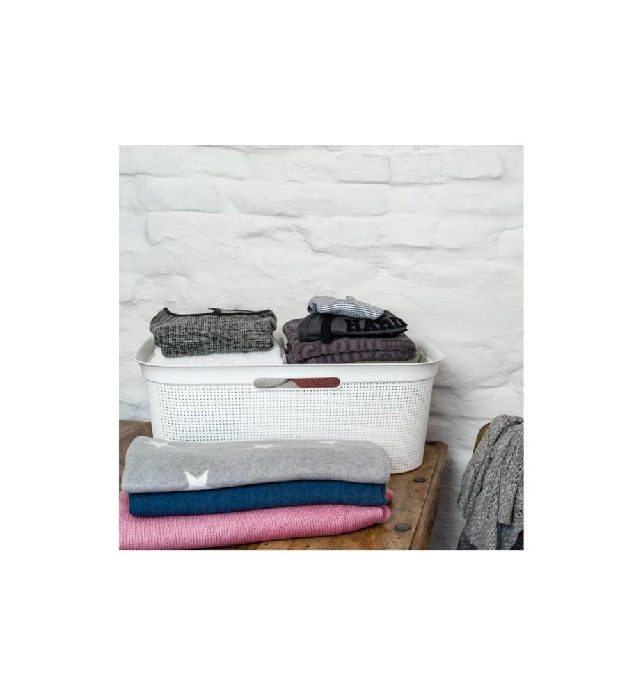 ROTHO - Corbeille à linge Breezes Blanc, 41 l