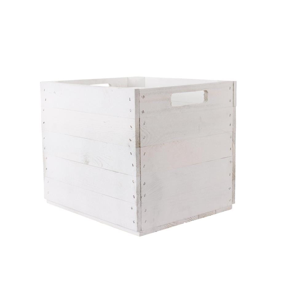 HOLZ ZOLLHAUS - Caisse de rangement Vintage 33 x 38 cm, Blanc