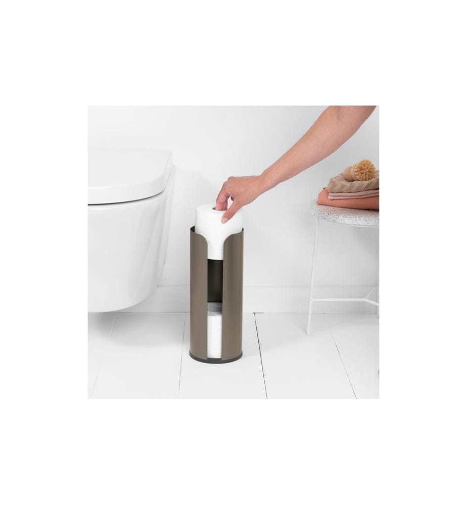 BRABANTIA - Porte-rouleau pour papier toilette ReNew pour 3 rouleaux, Platine