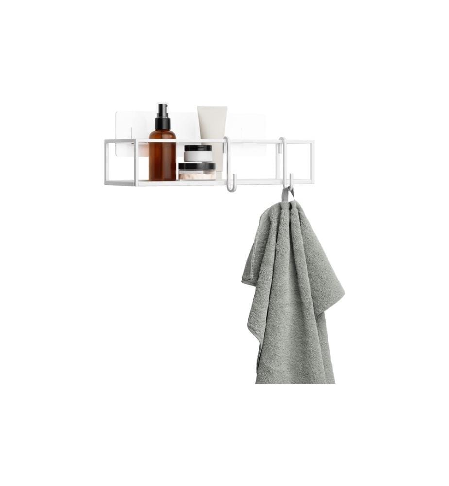 UMBRA - Duschmittelhalter Cubiko 2er Set, Weiss, Stahl