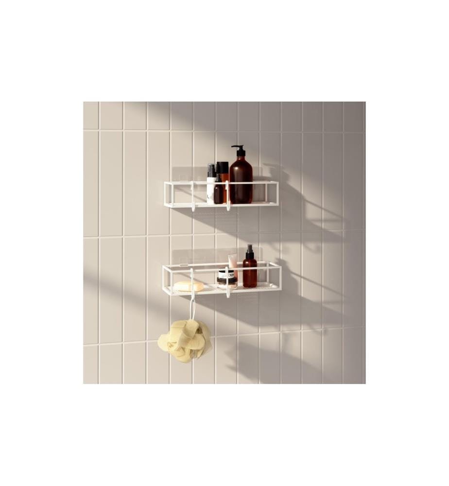 UMBRA - Duschmittelhalter Cubiko 2er Set, Weiss, Stahl