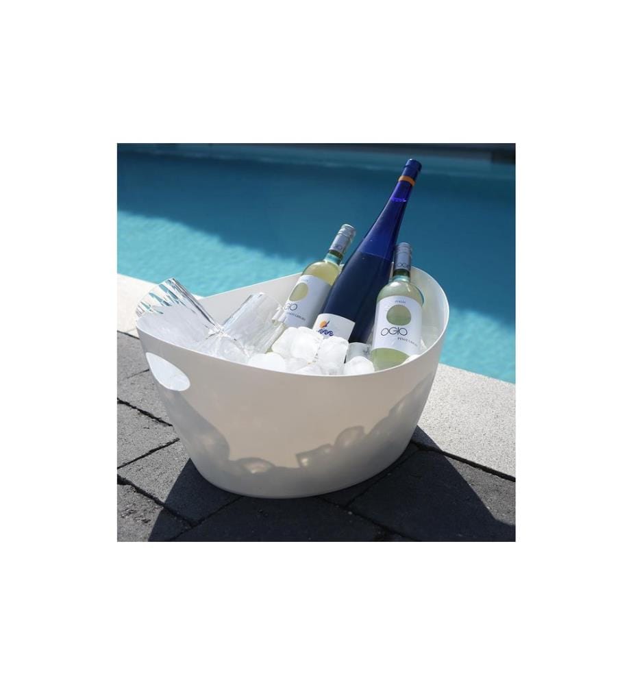 KOZIOL - Corbeille à linge Bottichelli L 15 l, Blanc mat/Blanc
