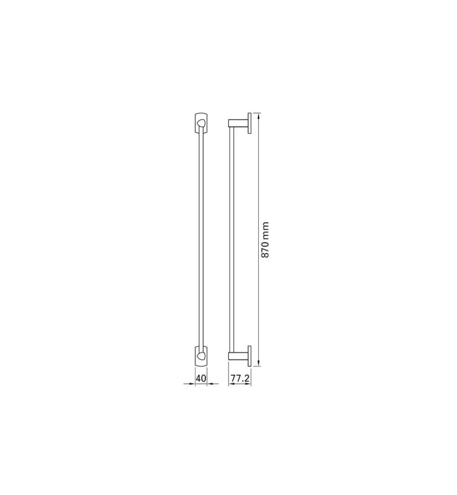 BIASCA - Porte-serviette 87 cm, noir mat