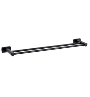 BIASCA - Porte-serviette Double barre 68 cm, noir mat