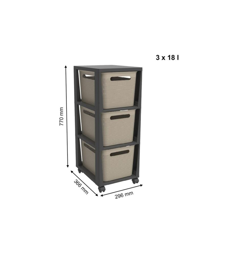 ROTHO - Aufbewahrungsbox Brisen Anthrazit/Beige