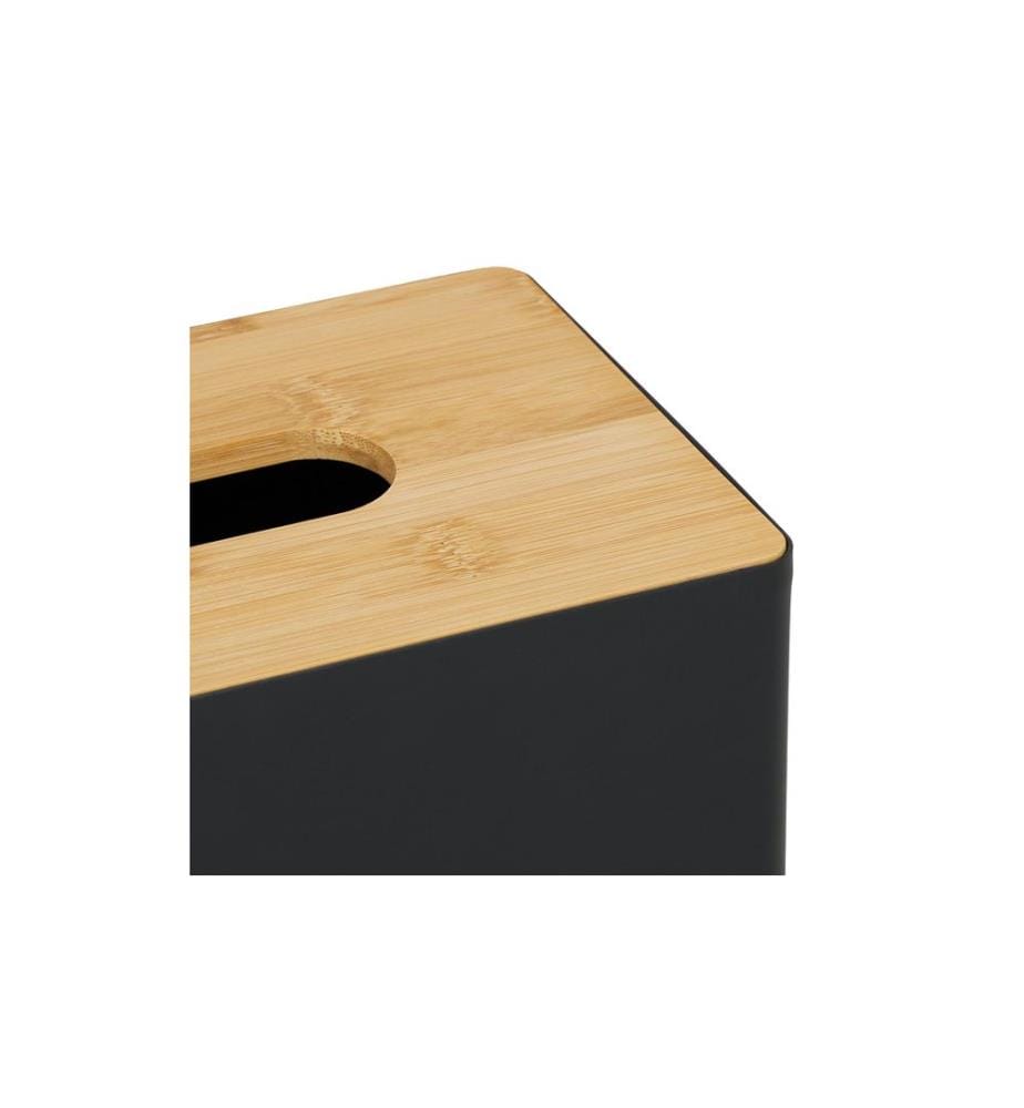 RELAXDAYS - Kosmetiktuchbox mit Bambusdeckel Nature/Schwarz