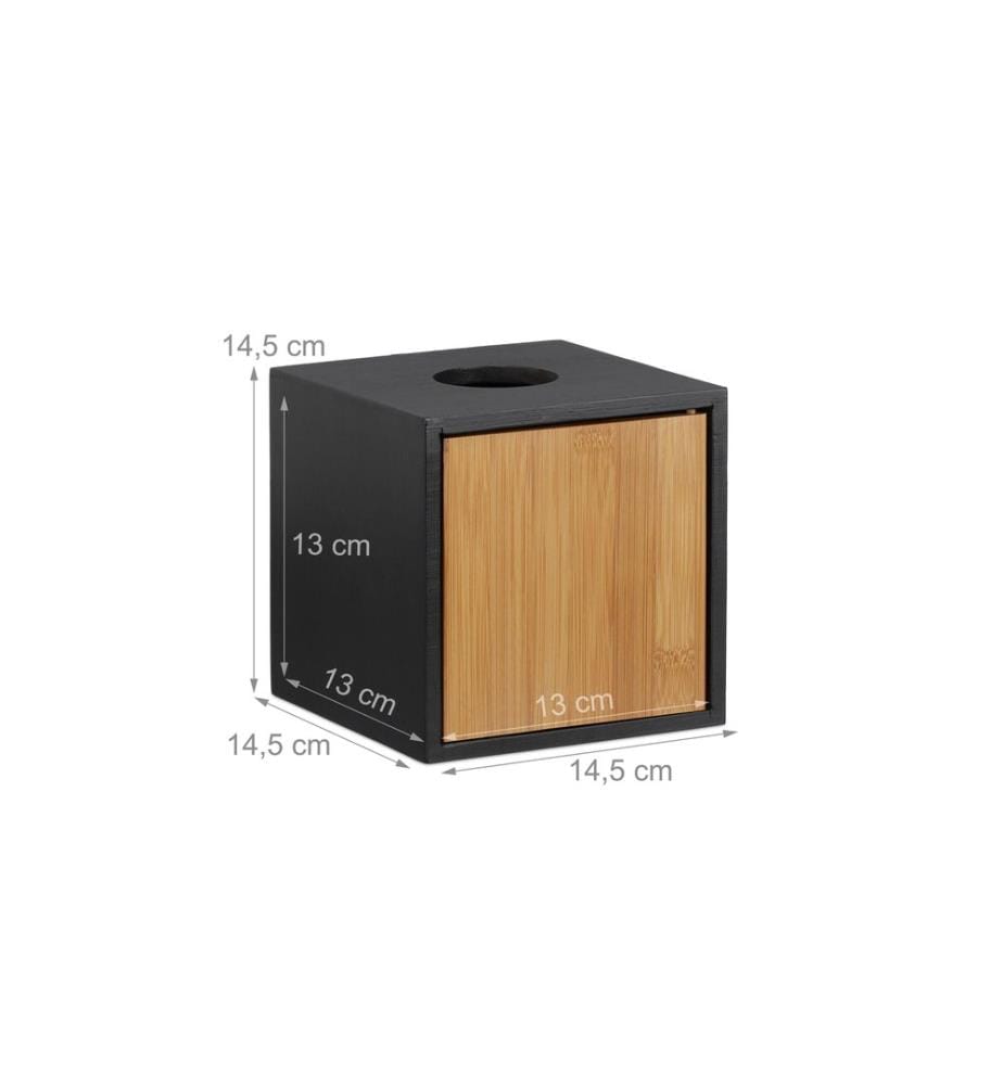 RELAXDAYS - Kosmetiktuchbox Quadratisch Nature/Schwarz