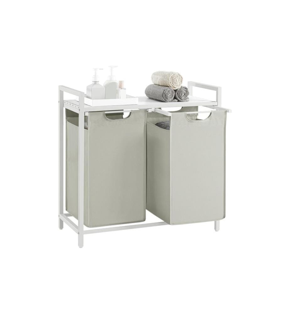 Songmics - Wäschekorb  92 l, Weiss
