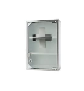 STRUCT - Armoires de premiers secours 30 x 45 x 12 cm, Acier inoxydable