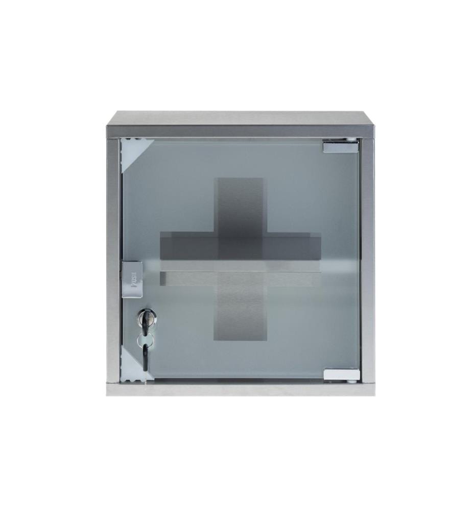 STRUCT - Erste Hilfe Schrank 30 x 30 x 12 cm, Edelstahl