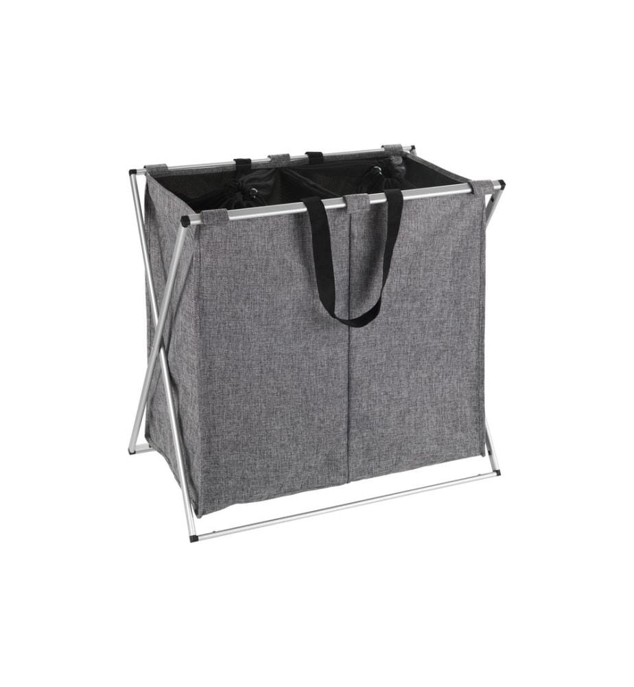 WENKO - Wäschesammler Duo 120 l, Grau meliert