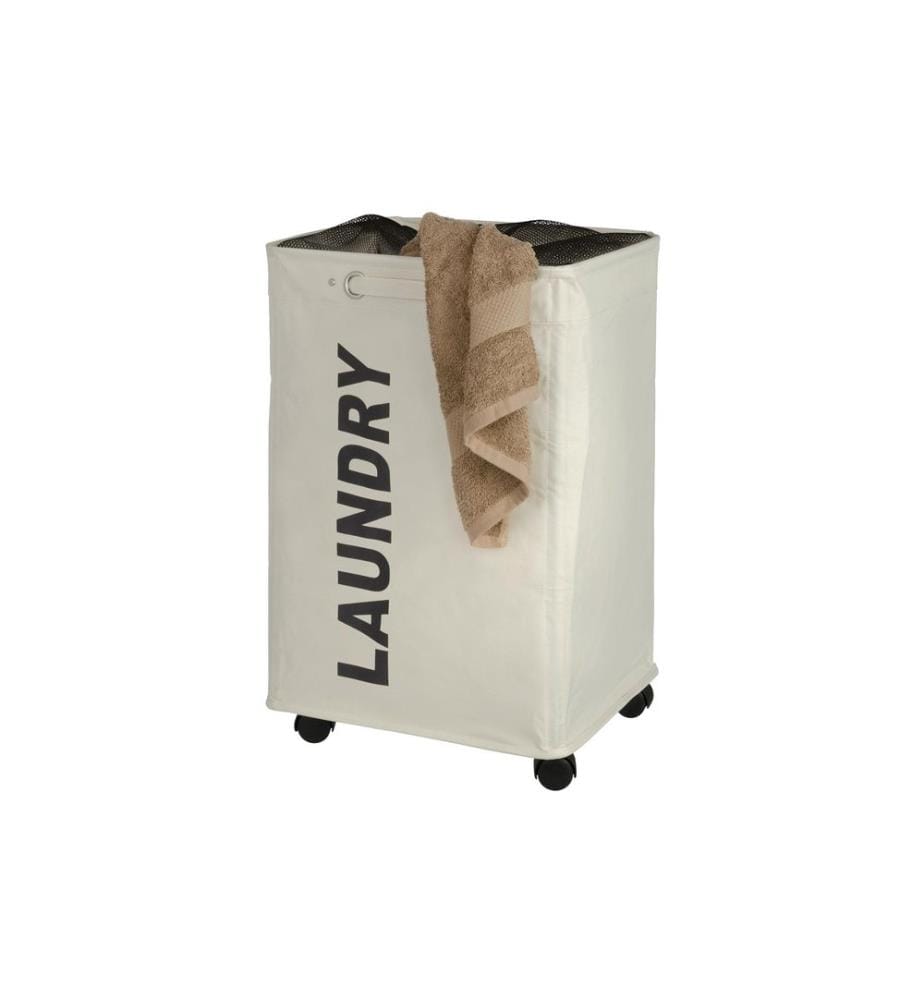 WENKO - Corbeille à lessive Quadro 79 l, Beige