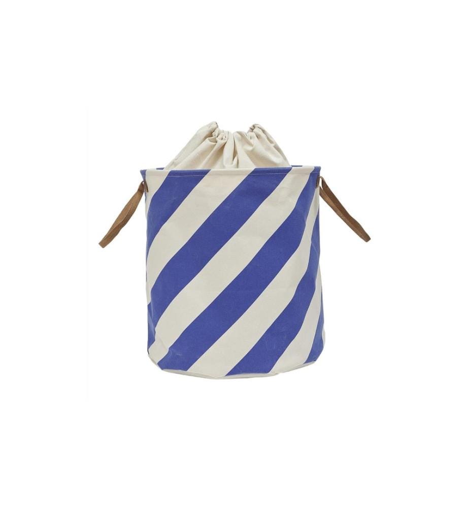 OYOY Panier de rangement Saki Bleu Optique/Blanc